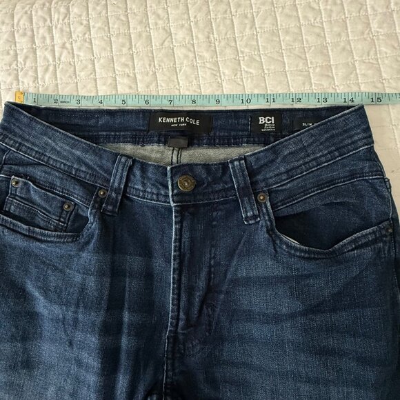Kenneth Cole New York Slim Fit Blue Jeans 29x30 99% Cotton 1% Lycra - Picture 6 of 11
